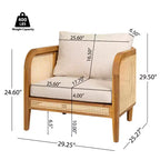 Christopher Knight Home Maciej 3 Piece Outdoor Rustic Acacia Wood and Rattan Seating Set