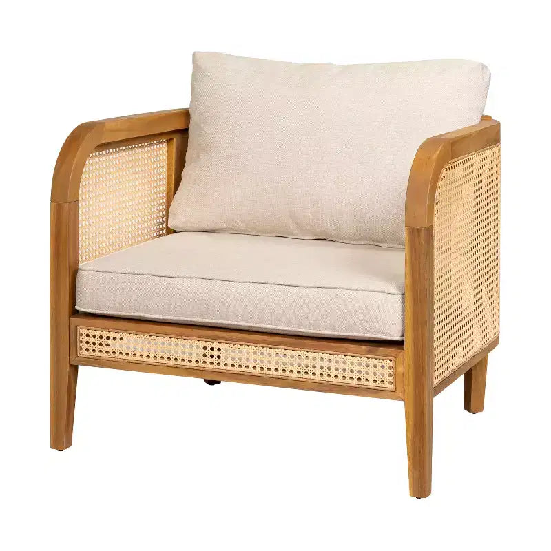 Christopher Knight Home Maciej 3 Piece Outdoor Rustic Acacia Wood and Rattan Seating Set