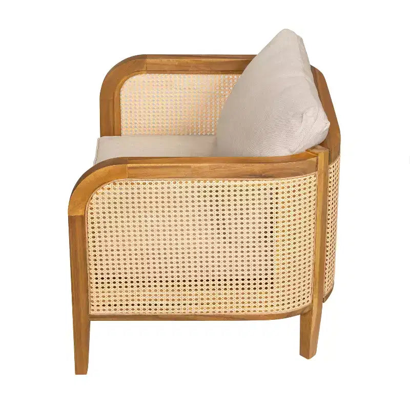 Christopher Knight Home Maciej 3 Piece Outdoor Rustic Acacia Wood and Rattan Seating Set