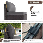 ALAULM 13 Pieces Patio Furniture Set, Rattan Wicker Outdoor Conversation Sets, Furniture Sectional Sofa Set