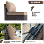 ALAULM 13 Pieces Patio Furniture Set, Rattan Wicker Outdoor Conversation Sets, Furniture Sectional Sofa Set