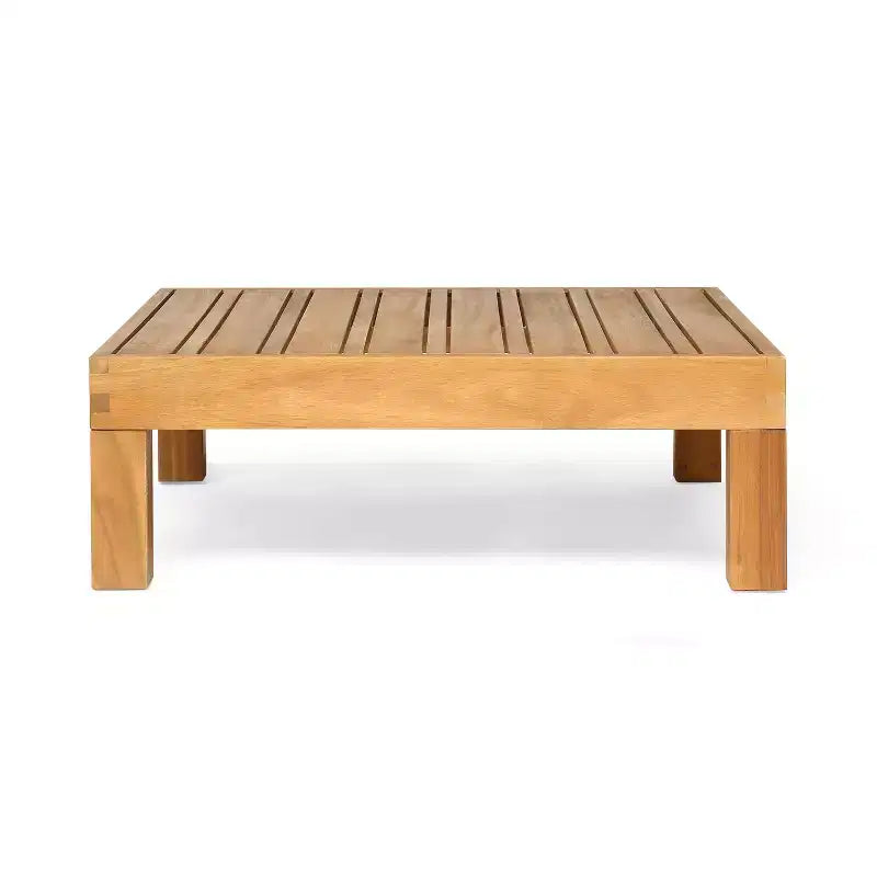 Christopher Knight Home Oana Outdoor Acacia Wood 6 Seater Sofa and Club Chair Chat Set with Cushions
