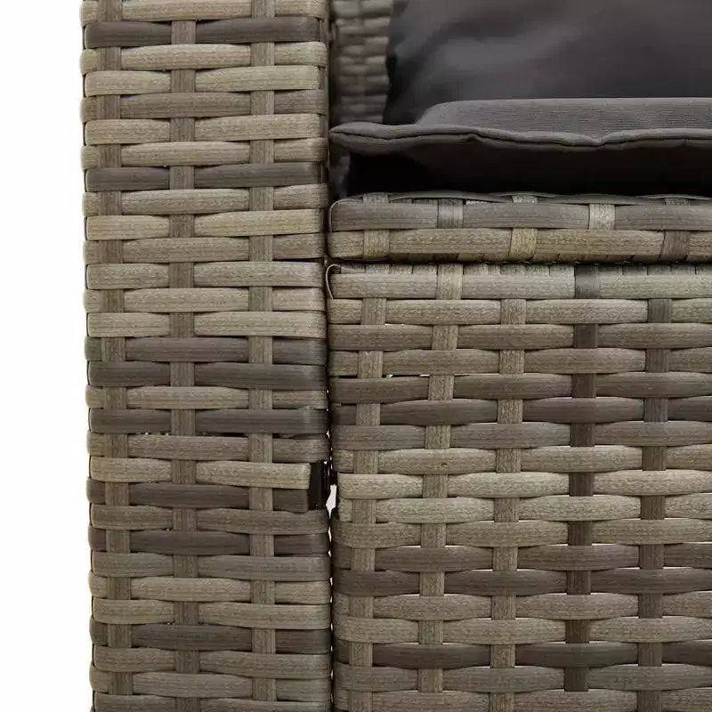 vidaXL 5 Piece Patio Sofa Set with Cushions Stackable Gray Poly Rattan - Gray Dark Gray