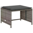 vidaXL 5 Piece Patio Sofa Set with Cushions Stackable Gray Poly Rattan - Gray Dark Gray