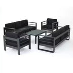 GDFStudio Crested Bay aluminium praatset voor buiten voor 8 personen, met kussens