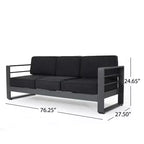 GDFStudio Crested Bay aluminium praatset voor buiten voor 8 personen, met kussens