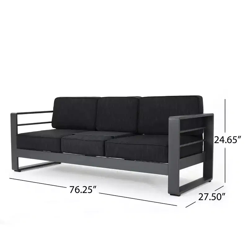 GDFStudio Crested Bay aluminium praatset voor buiten voor 8 personen, met kussens