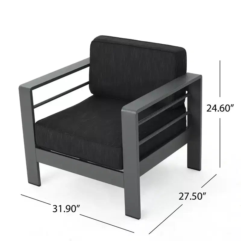 GDFStudio Crested Bay aluminium praatset voor buiten voor 8 personen, met kussens