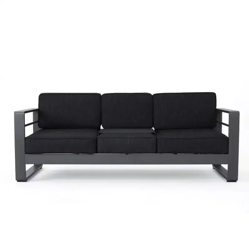 GDFStudio Crested Bay aluminium praatset voor buiten voor 8 personen, met kussens