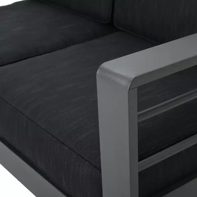 GDFStudio Crested Bay aluminium praatset voor buiten voor 8 personen, met kussens