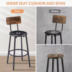 GDFStudio Briar rustieke 3-delige bartafelset met barkrukken bekleed met kunstleer