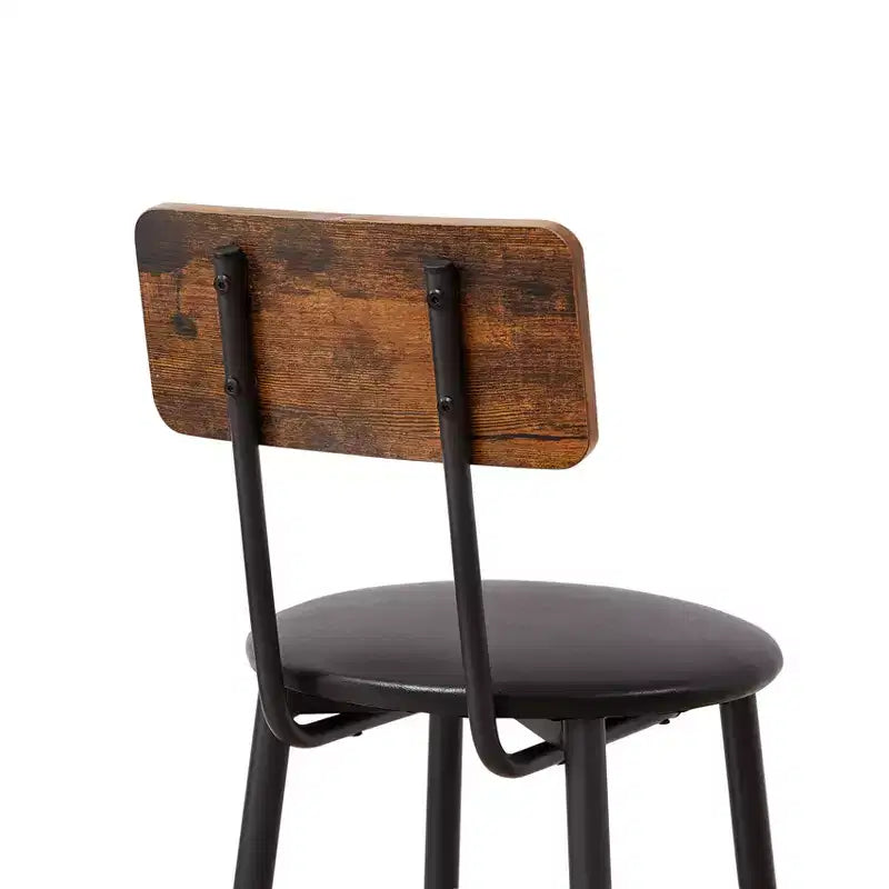 GDFStudio Briar rustieke 3-delige bartafelset met barkrukken bekleed met kunstleer