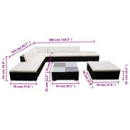 vidaXL 8-delige loungeset voor buiten met kussens, polyrotan, bruin