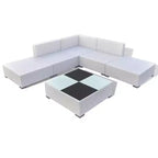 vidaXL 6-delige loungeset voor buiten met kussens, wit polyrotan