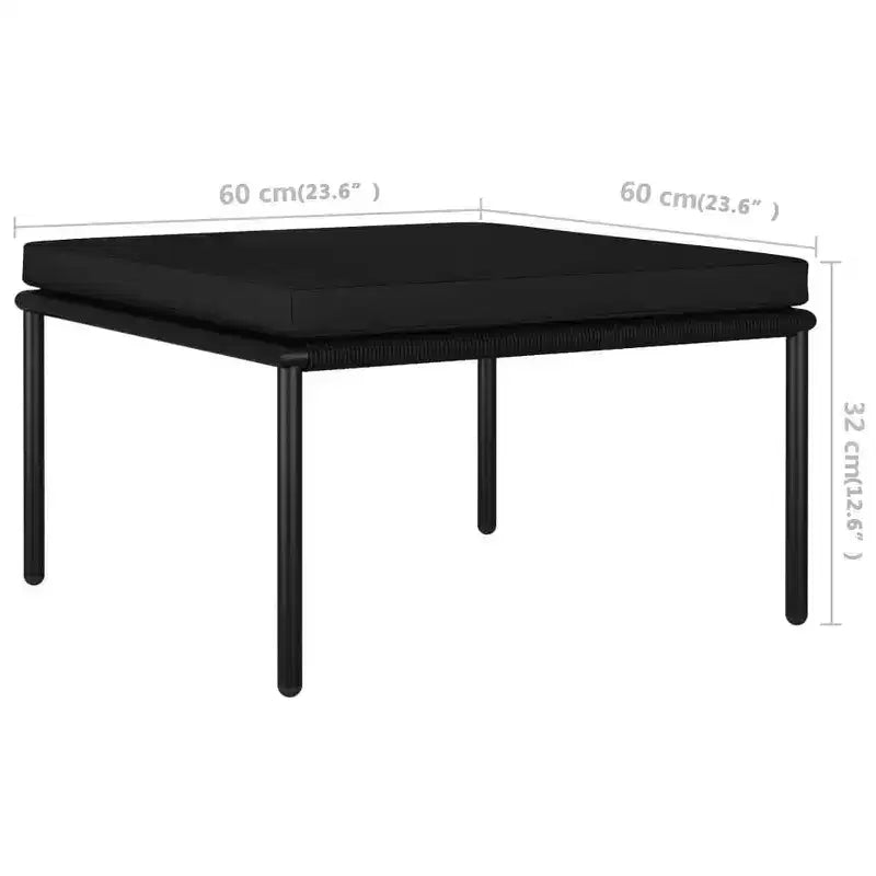 vidaXL loungeset voor buiten, tuinmeubelset met tafel en stoelen, zwart pvc