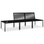vidaXL loungeset voor buiten, tuinmeubelset met tafel en stoelen, zwart pvc