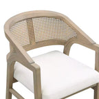 Christopher Knight Home Gween Farmhouse 7 Piece Dining Set with Rubberwood Upholstered Rattan Chairs