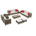 9 Piece Patio Conversation Sets with Cushions and Coffee Table