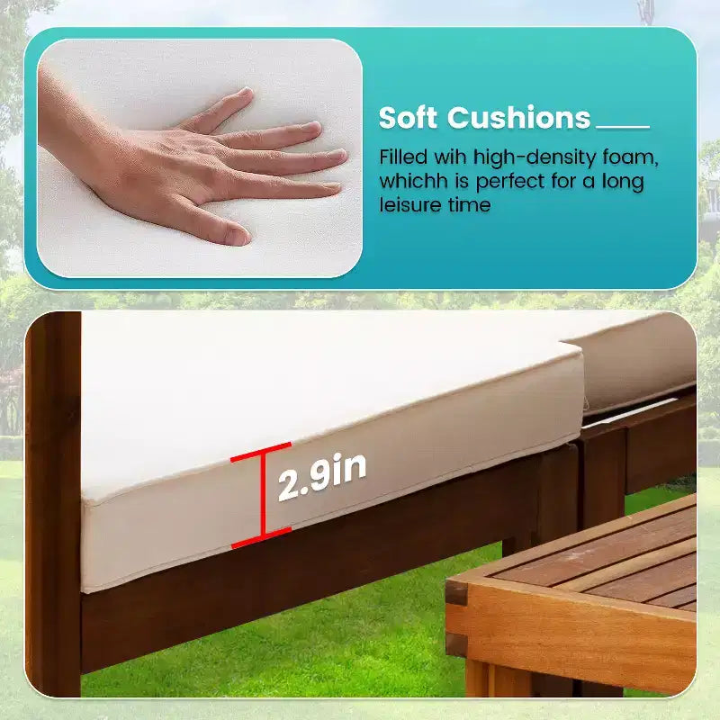 BestMassage 5 Piece Patio Sofa Set Outdoor Furniture for Beach Backyard and Garden