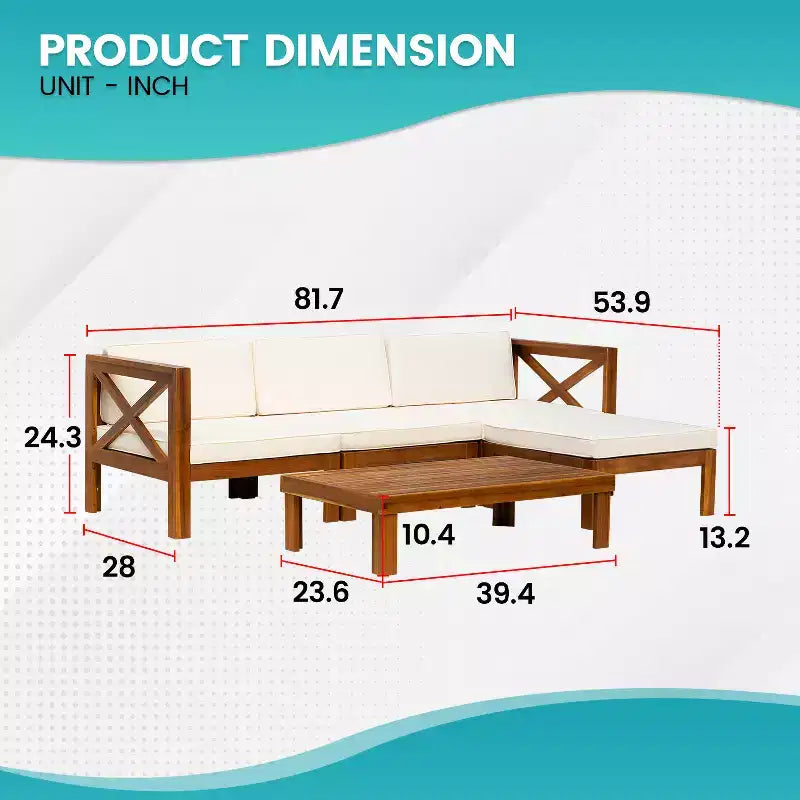 BestMassage 5 Piece Patio Sofa Set Outdoor Furniture for Beach Backyard and Garden