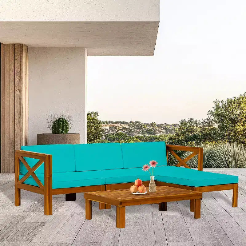 BestMassage 5 Piece Patio Sofa Set Outdoor Furniture for Beach Backyard and Garden