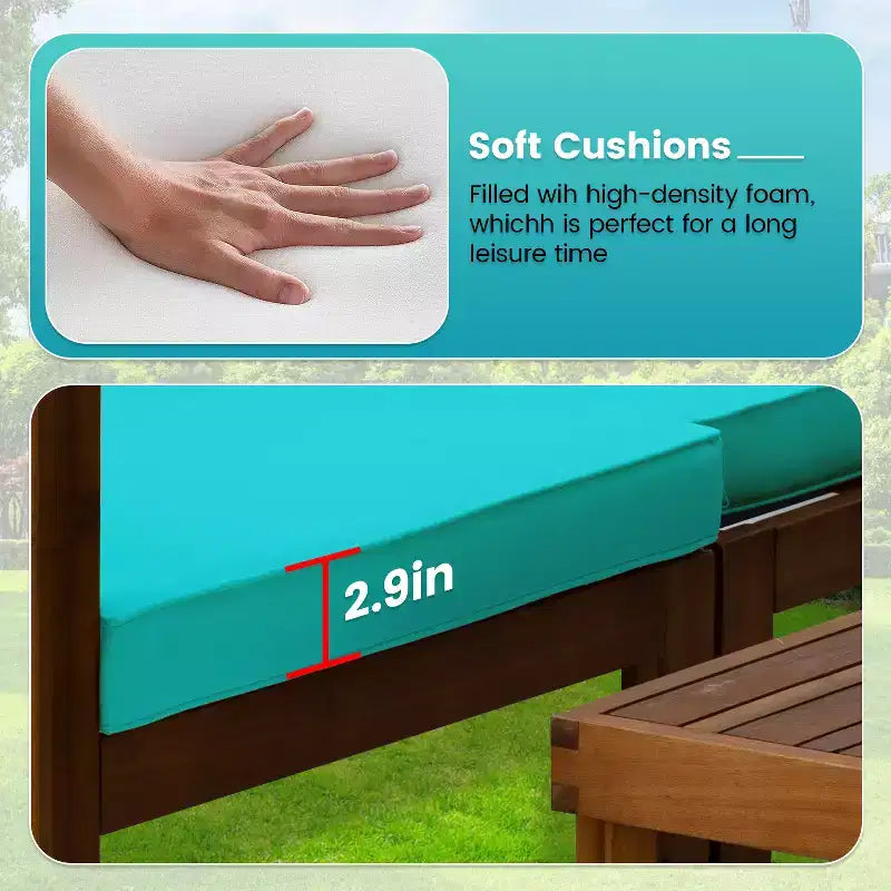 BestMassage 5 Piece Patio Sofa Set Outdoor Furniture for Beach Backyard and Garden