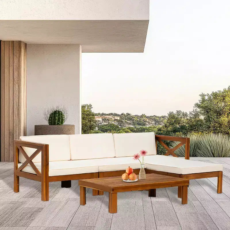BestMassage 5 Piece Patio Sofa Set Outdoor Furniture for Beach Backyard and Garden