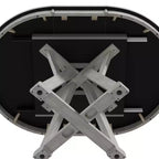 VECELO ronde uitschuifbare eetkamertafelset, tafel van rubberhout met 4/6 armloze gestoffeerde eetkamerstoelen voor de keuken, grijs