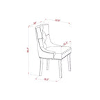 HomeStock 7-delige keukentafelset met mahoniekleurige linnen Parsons-stoelen