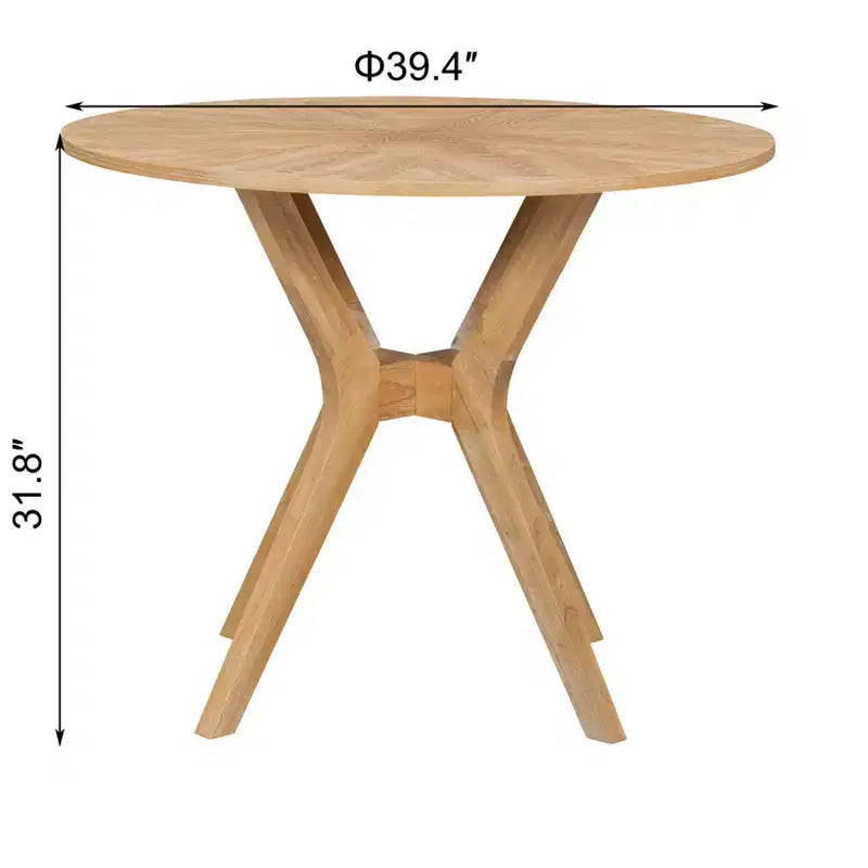 3 Piece Round Dining Table Set for 2, Dining Set Kitchen Table Set Breakfast Nook Table Set with 2 Upholstered Dining Chairs - ModernLuxe