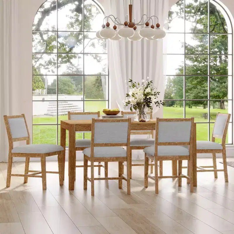Merax 7-Piece Retro Dining Table Set for 6