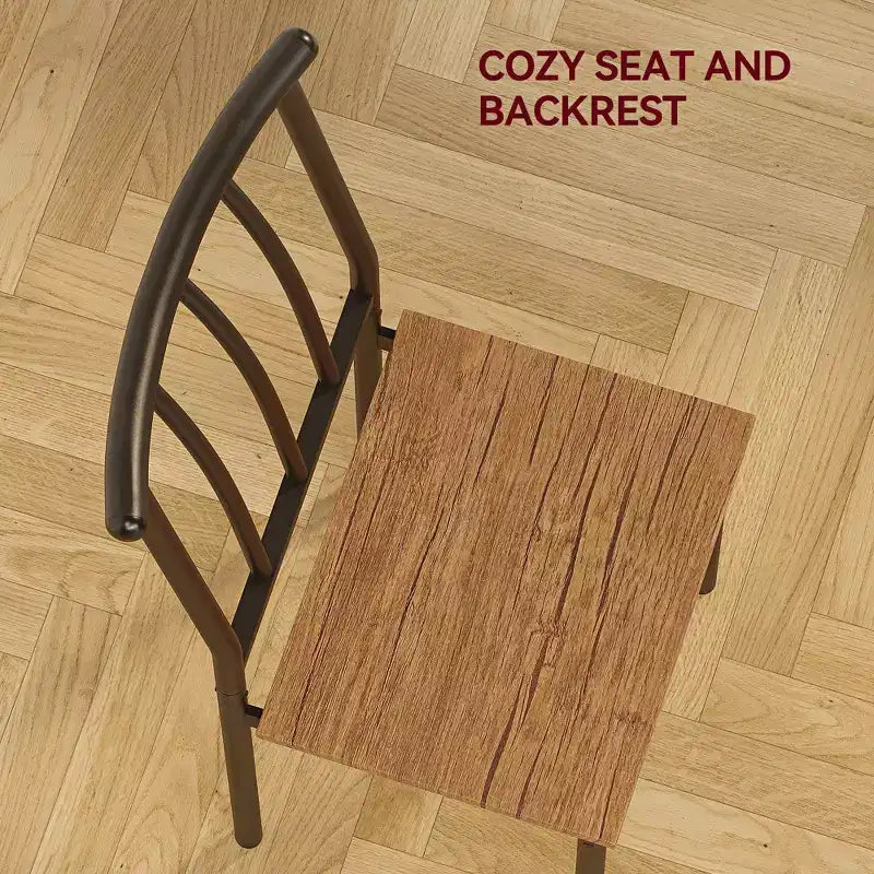 Eetkamerset voor 2 personen, vierkante keukentafel met 2 krukken en opbergrek, houten ontbijttafel voor woonkamer en kleine ruimtes
