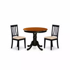 HomeStock Belmont Kitchen Table Set - Table And 2 Dining Chairs, Black &Cherry