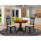 HomeStock Belmont keukentafelset - tafel en 2 eetkamerstoelen, zwart en kersen