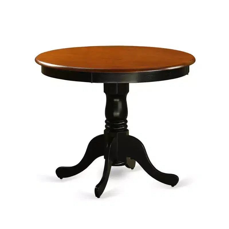 HomeStock Belmont keukentafelset - tafel en 2 eetkamerstoelen, zwart en kersen
