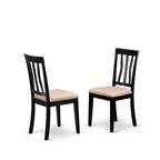 HomeStock Belmont keukentafelset - tafel en 2 eetkamerstoelen, zwart en kersen