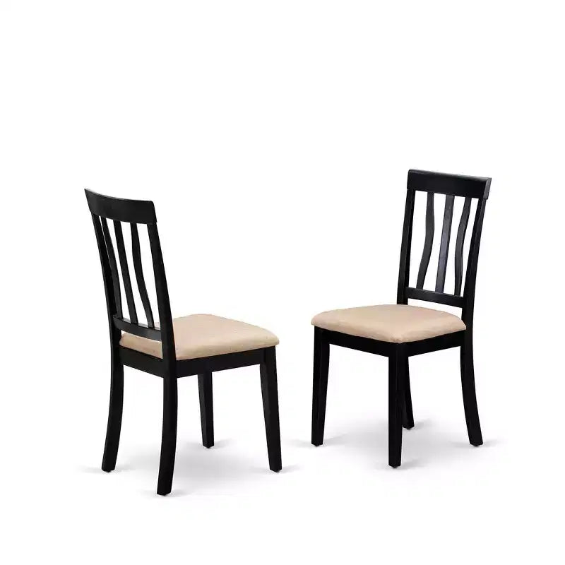 HomeStock Belmont keukentafelset - tafel en 2 eetkamerstoelen, zwart en kersen
