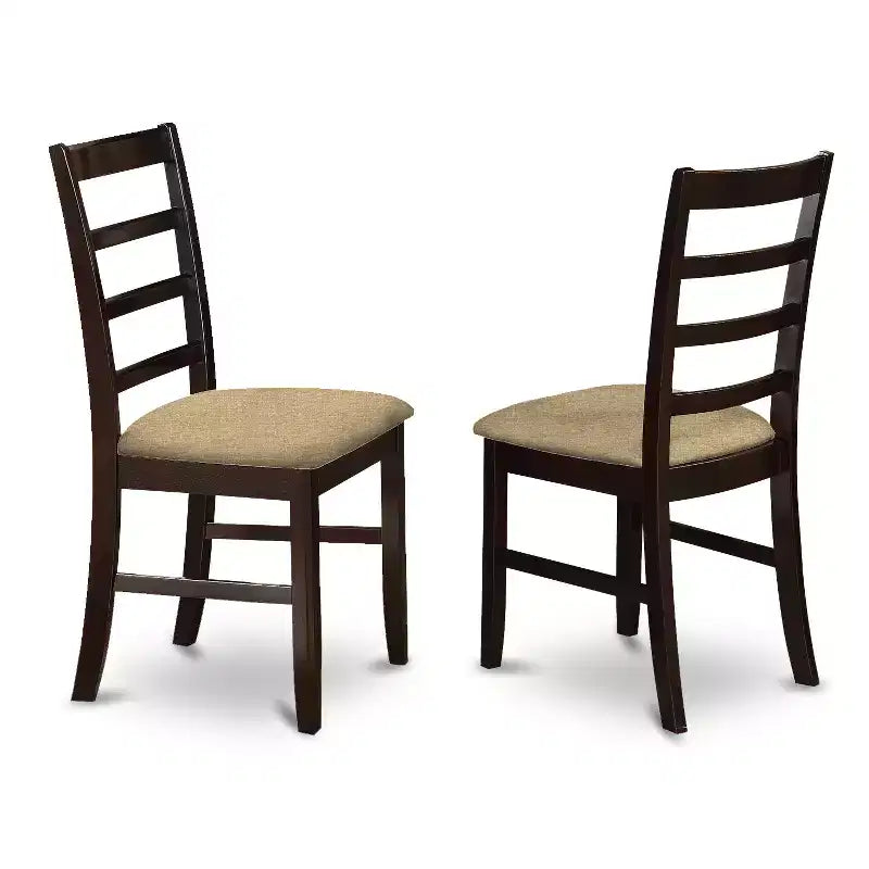 HomeStock Belmont eetkamermeubelset – eettafel met inlegblad en eetkamerstoelen, cappuccino
