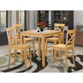 HomeStock Belmont Pub Table Set-Pub Table And Counter Height Chairs, Oak