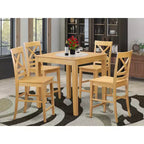 HomeStock Belmont Pub Table Set-Pub Table And Counter Height Chairs, Oak