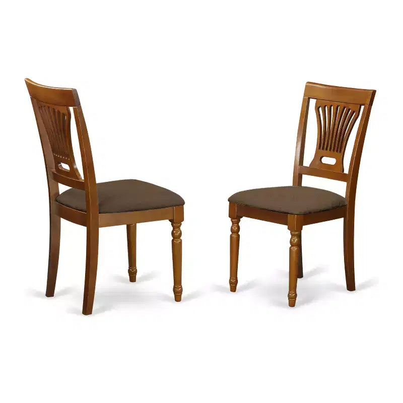 HomeStock Belmont Portland eettafelset met tafel met verlengblad van 18 inch en keukenstoelen, zadelbruin