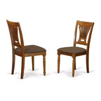 HomeStock Belmont Portland eettafelset met tafel met verlengblad van 18 inch en keukenstoelen, zadelbruin