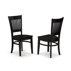 HomeStock Belmont 7-delige keukentafelset met 6 eetkamerstoelen en eettafel met vlinderblad – zwarte afwerking