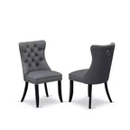 HomeStock Belmont 5 Piece Kitchen Set Consists of a Rectangle Dining Table with Butterfly Leaf and 4 Upholstered Chairs, Black
