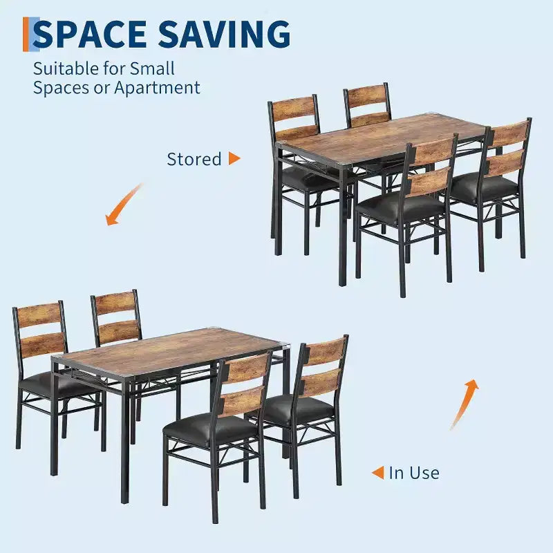 Eettafelset, eetkamertafelset met hoekbescherming, houten keukentafel en stoelenset met gestoffeerde stoelen voor keuken of appartement