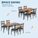 Eettafelset, eetkamertafelset met hoekbescherming, houten keukentafel en stoelenset met gestoffeerde stoelen voor keuken of appartement