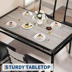 Eettafelset, eetkamertafelset met hoekbescherming, houten keukentafel en stoelenset met gestoffeerde stoelen voor keuken of appartement