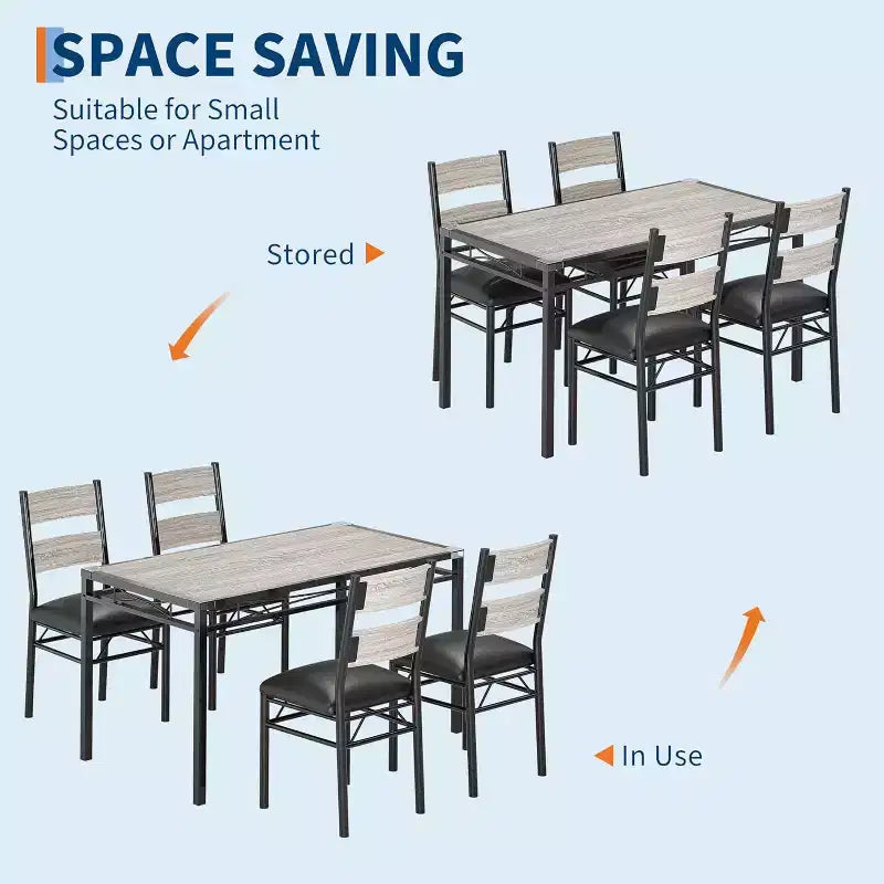 Eettafelset, eetkamertafelset met hoekbescherming, houten keukentafel en stoelenset met gestoffeerde stoelen voor keuken of appartement
