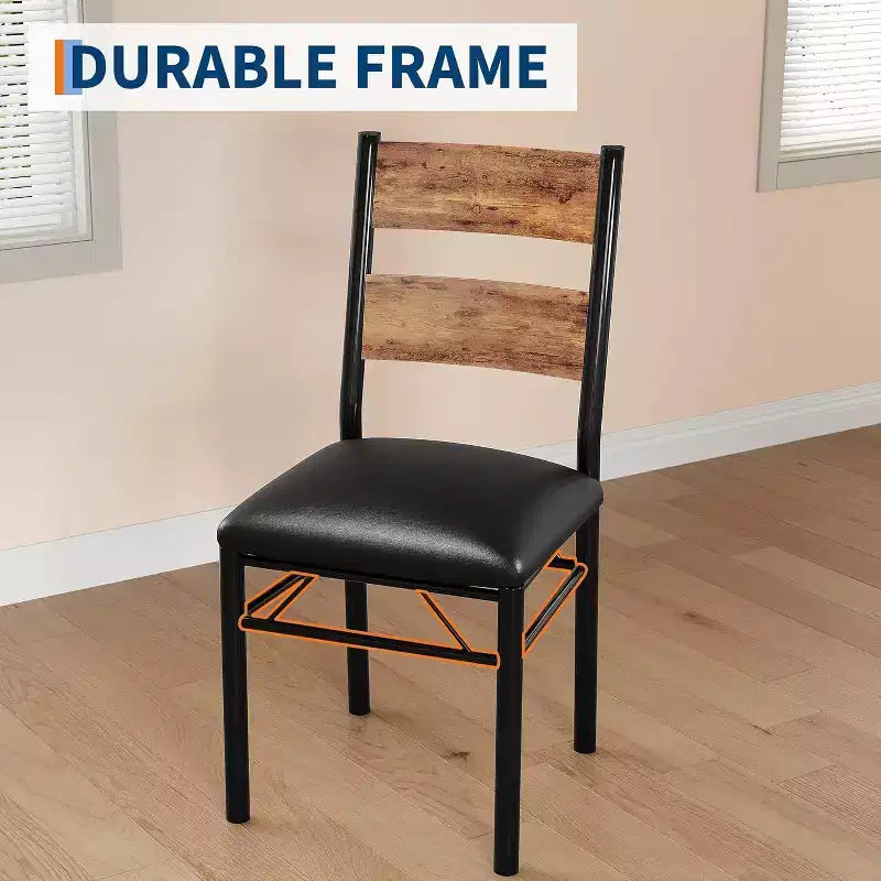 Eettafelset, eetkamertafelset met hoekbescherming, houten keukentafel en stoelenset met gestoffeerde stoelen voor keuken of appartement