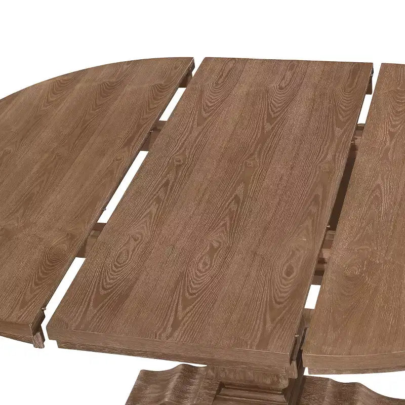 GDFStudio Ladieu rustieke 5-delige eetkamermeubelset van hout met stoffen bekleding